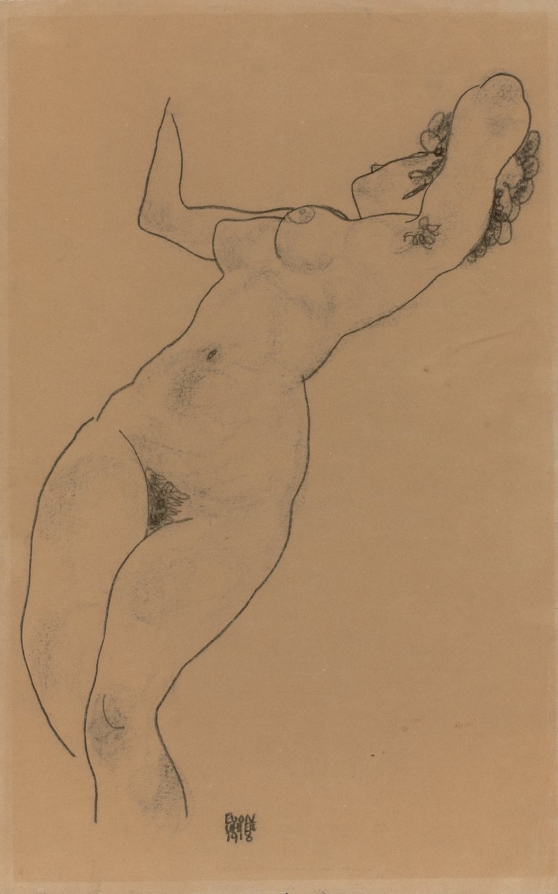 Ležící akt; Ležící akt, 1918 od Egon Schiele