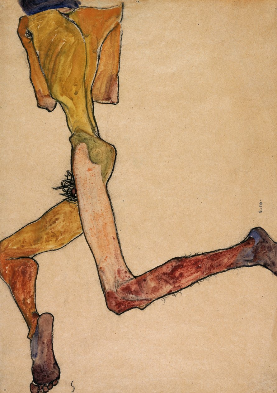Ležící nahý muž, 1910 od Egon Schiele