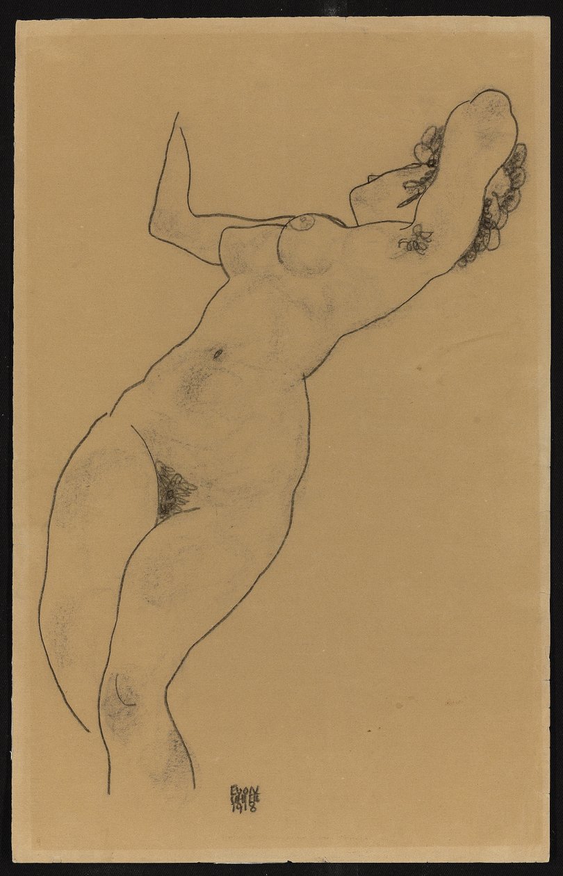 Ležící akt, 1918 od Egon Schiele
