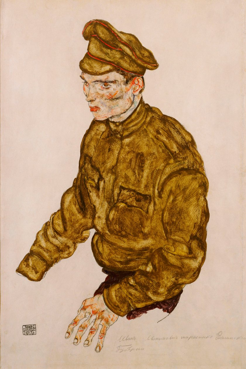 Ruský válečný zajatec, 1916 od Egon Schiele