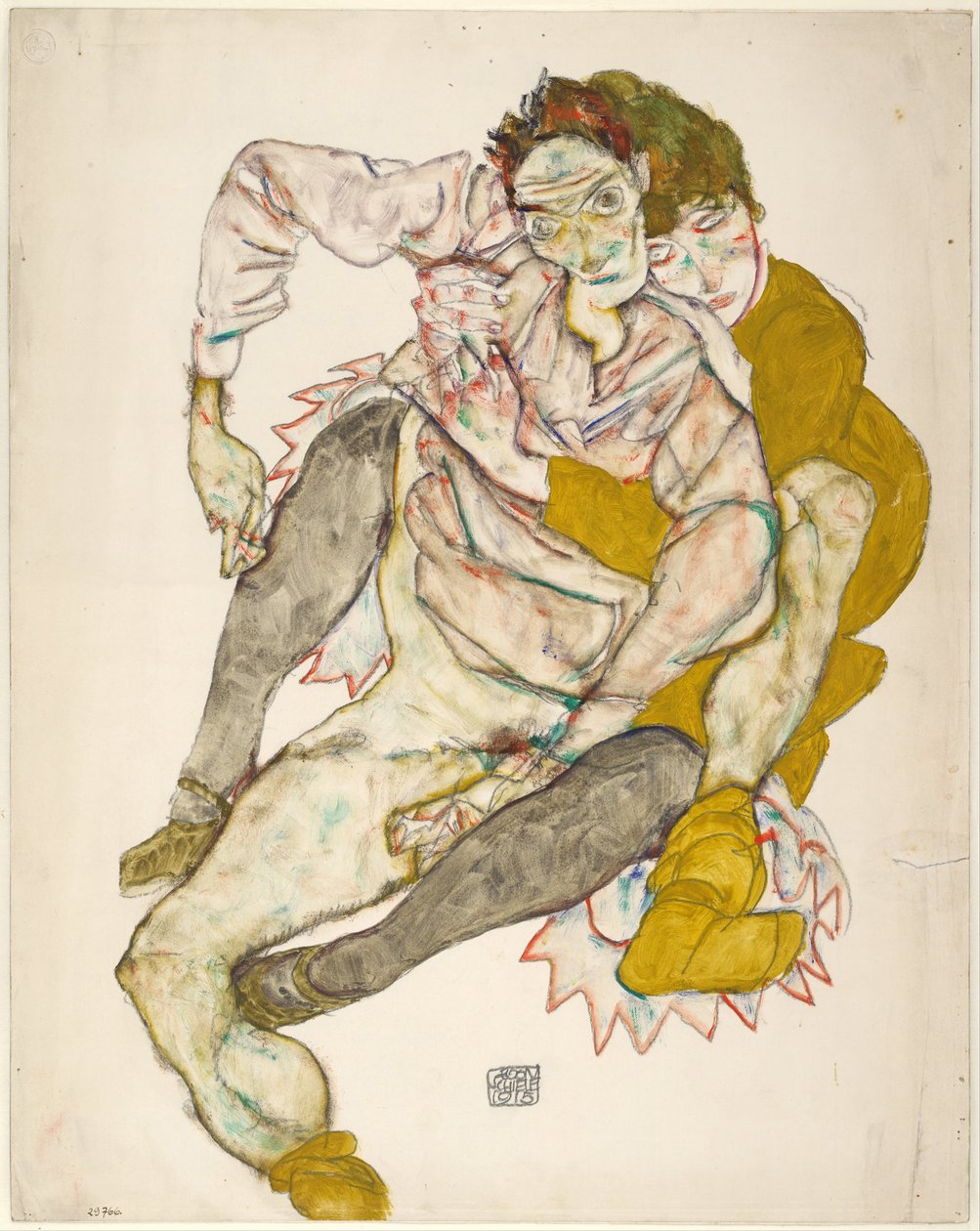 Sedící pár, 1915 od Egon Schiele