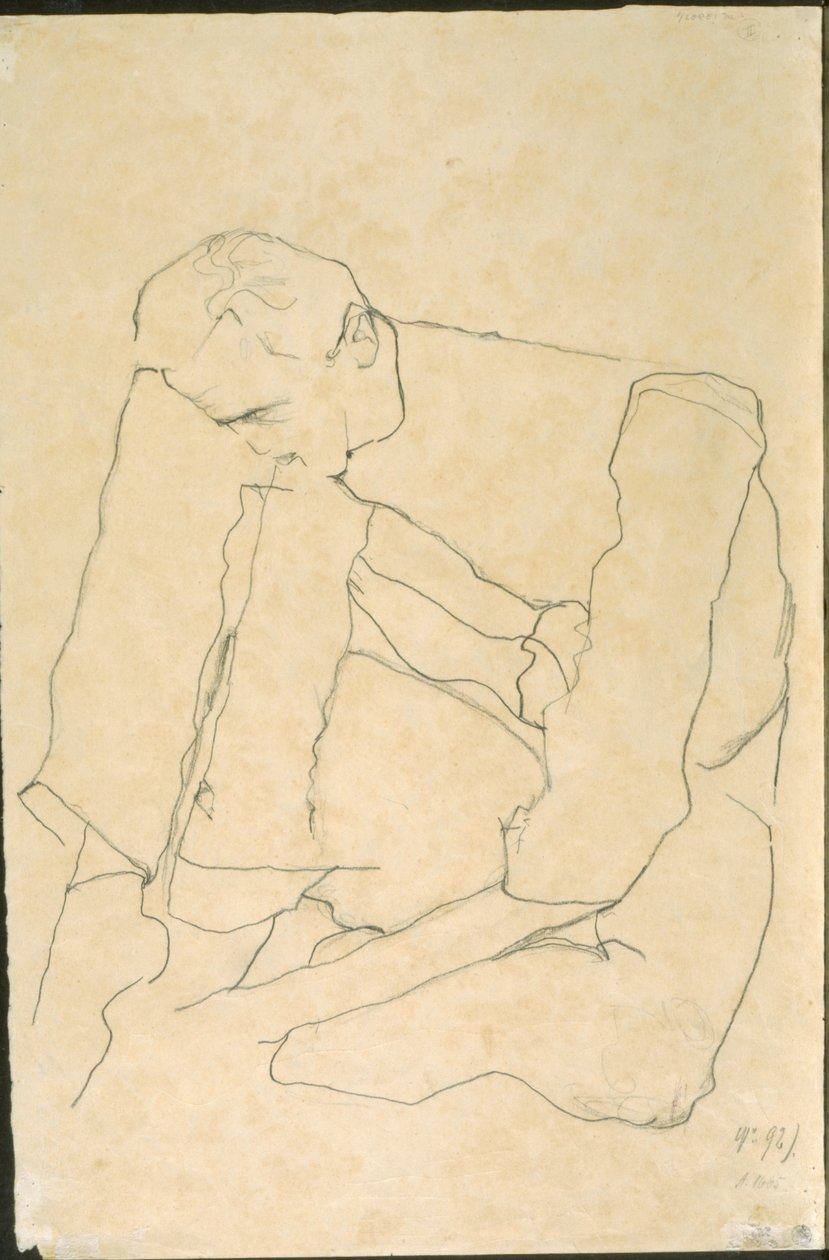 Sedící muž (verze) od Egon Schiele