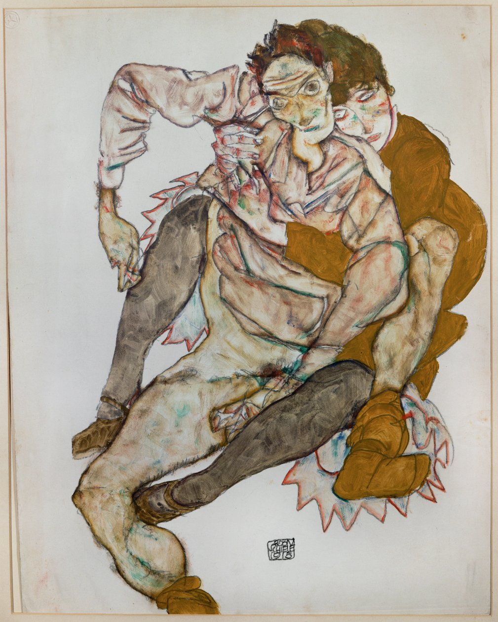 Sedící pár od Egon Schiele