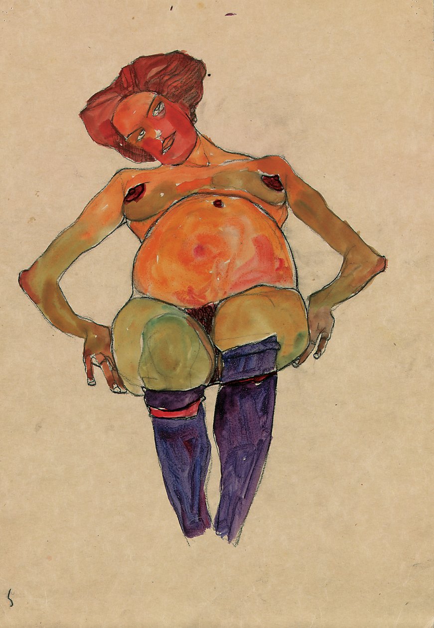 Sedící těhotná žena od Egon Schiele