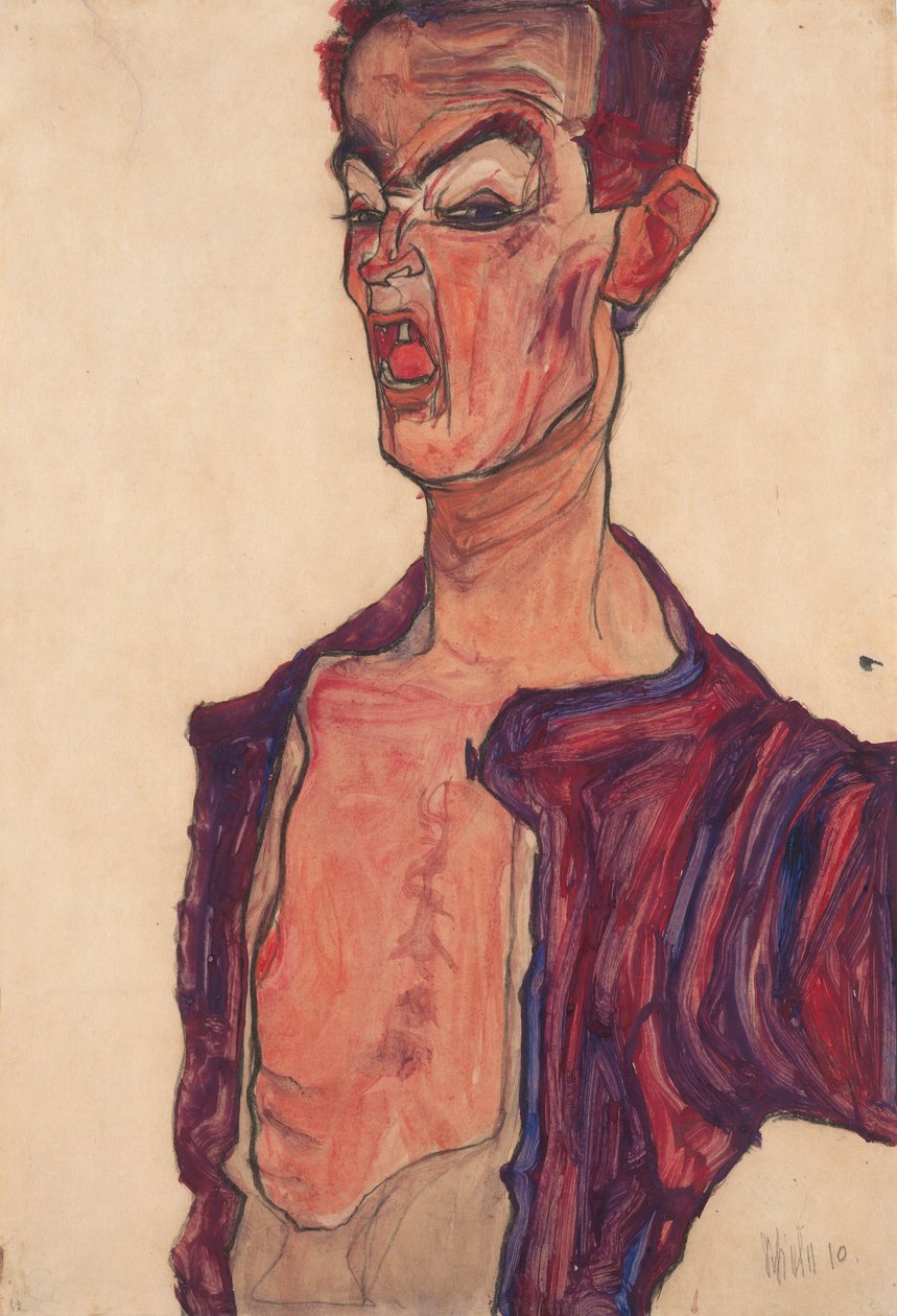Sebeprezentace, s grimásou od Egon Schiele