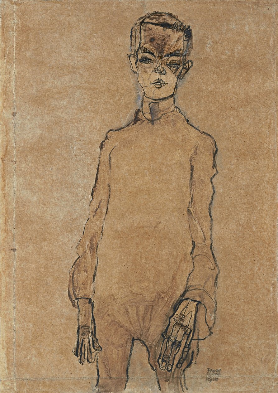 Autoportrét, 1910 od Egon Schiele