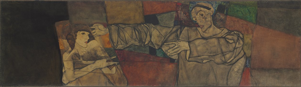 Autoportrét s modelem od Egon Schiele
