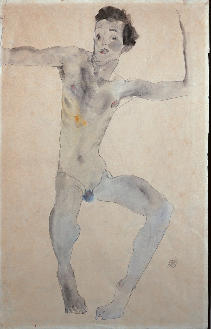Autoportrét, 1911 od Egon Schiele