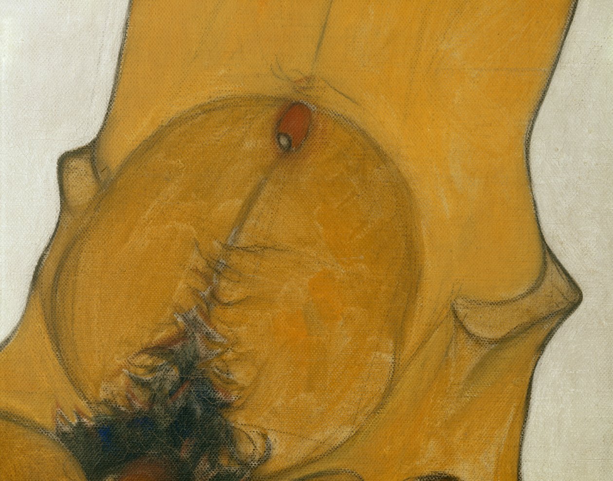Sitzender Männerakt ... (olej a akvarel na plátně) od Egon Schiele