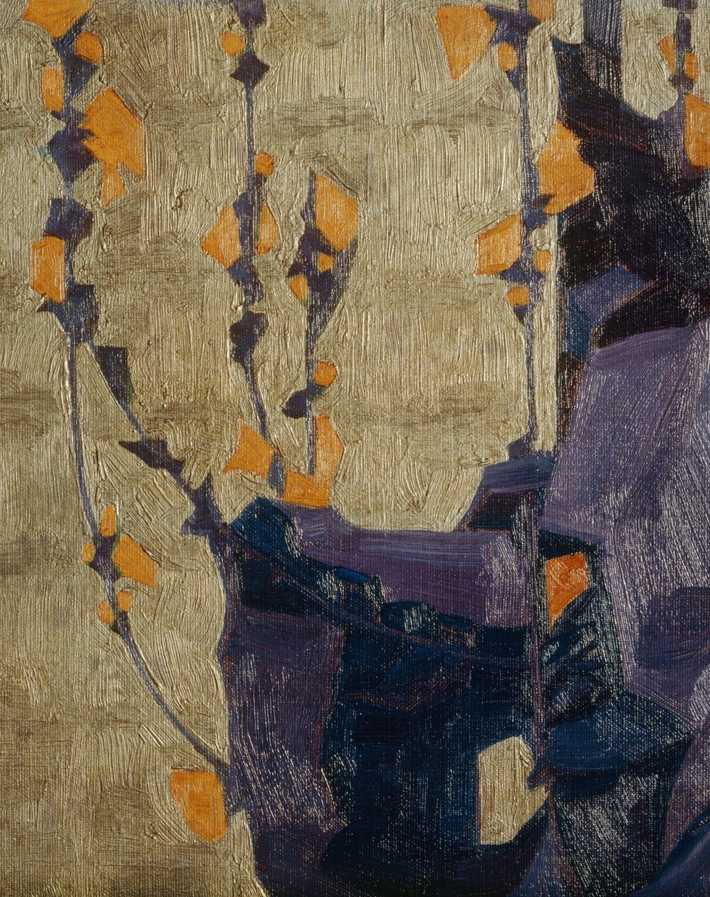 Stylizovaná květina na dekorativním pozadí ... (bronz) od Egon Schiele
