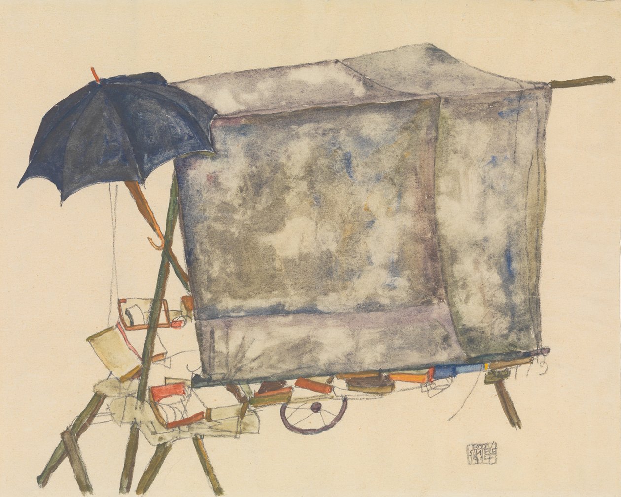 Street Cart od Egon Schiele