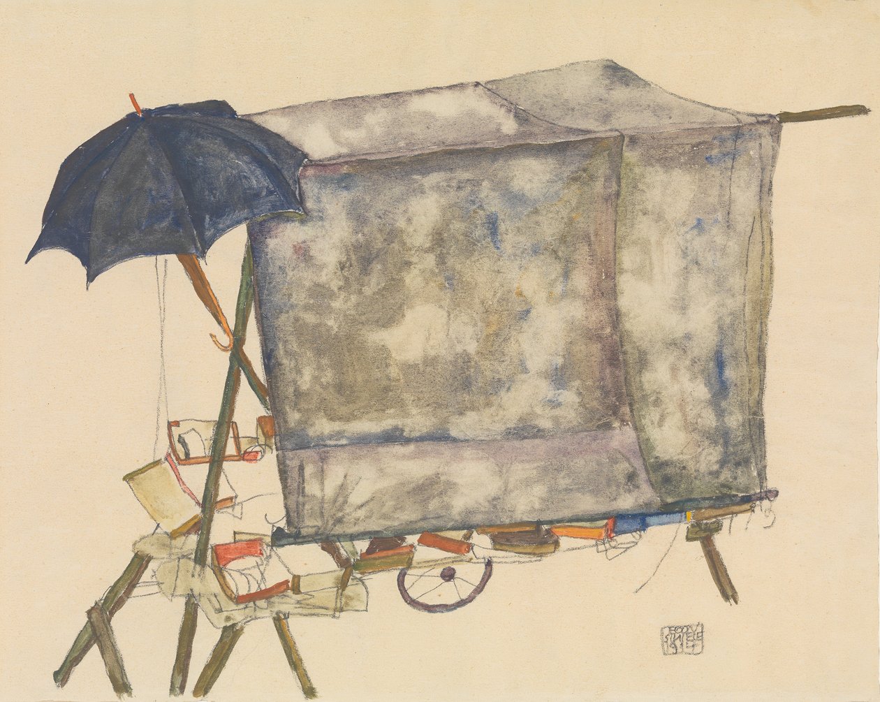 Street Cart, 1914. od Egon Schiele