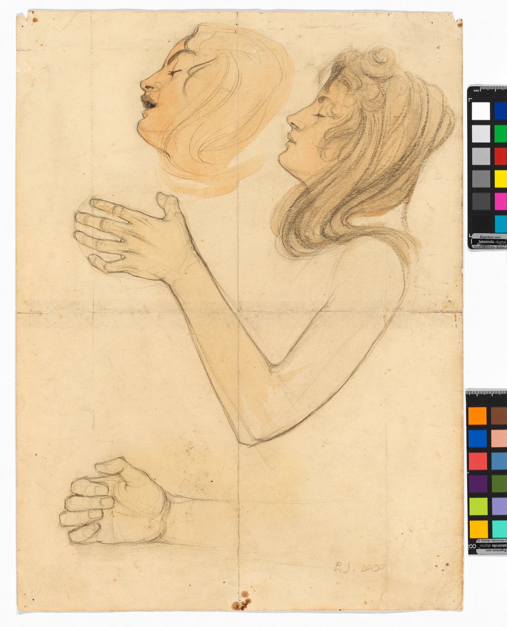 Studien der Schwester des Künstlers, Gertrude Schiele od Egon Schiele