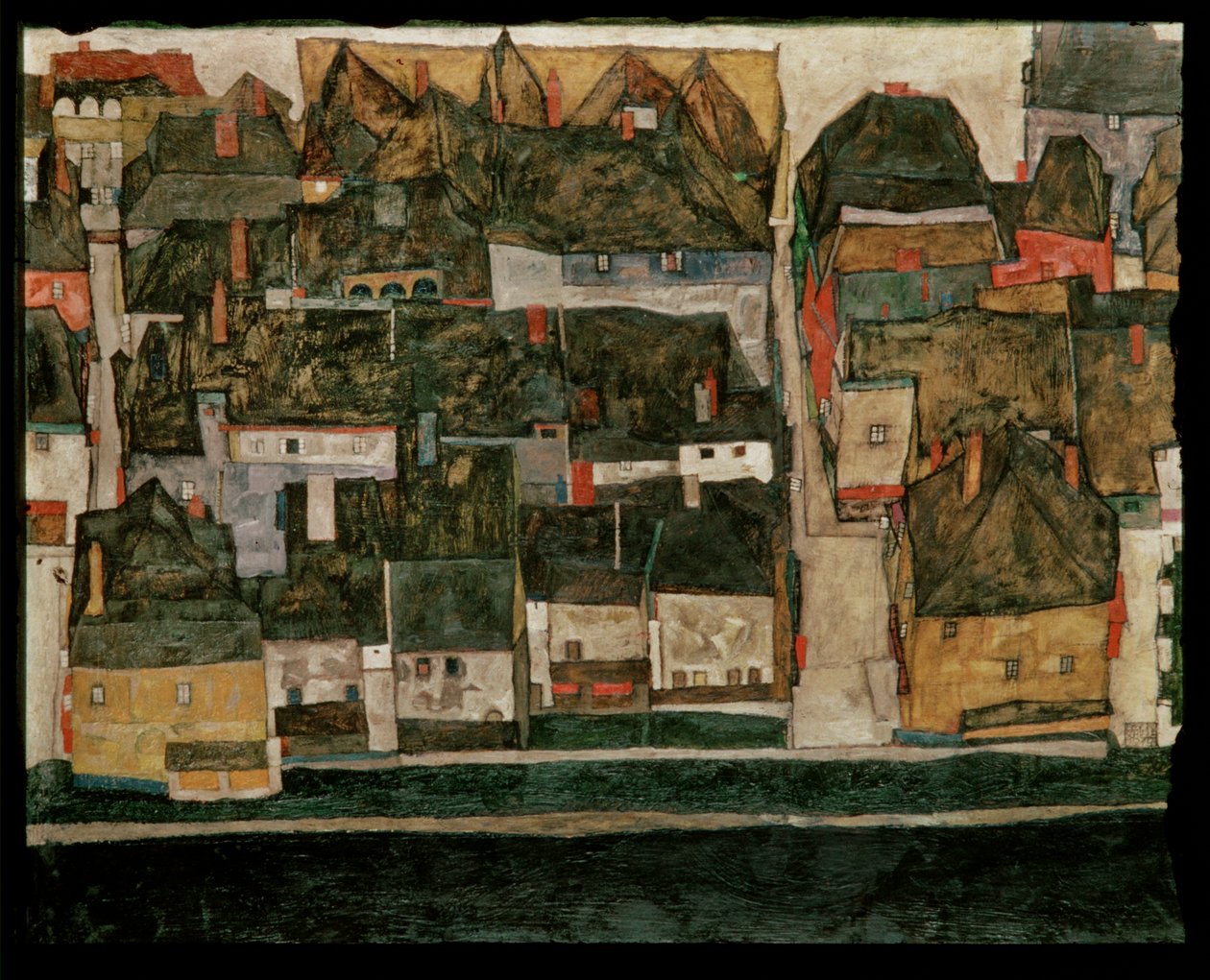 Malé město IV (malba na plátně) od Egon Schiele