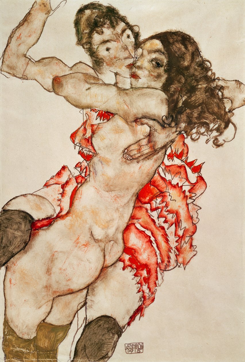 Dvě ženy objímající od Egon Schiele