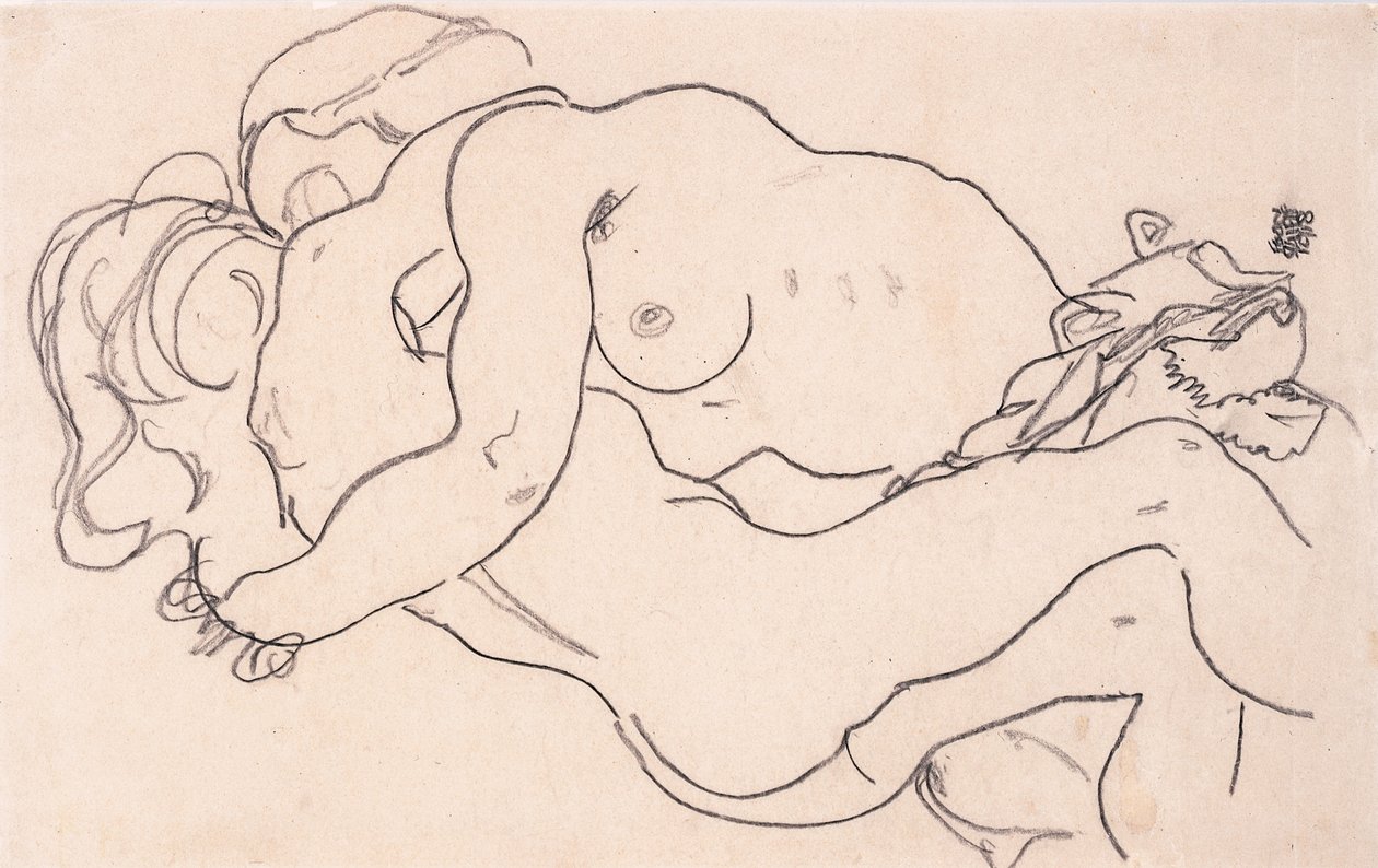 Dva objímající ženské akty, 1918 od Egon Schiele