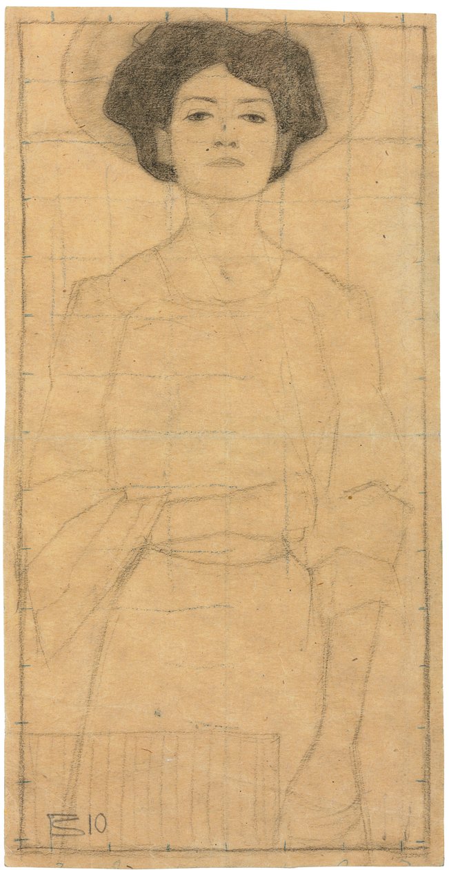 Mladá žena s kloboukem od Egon Schiele