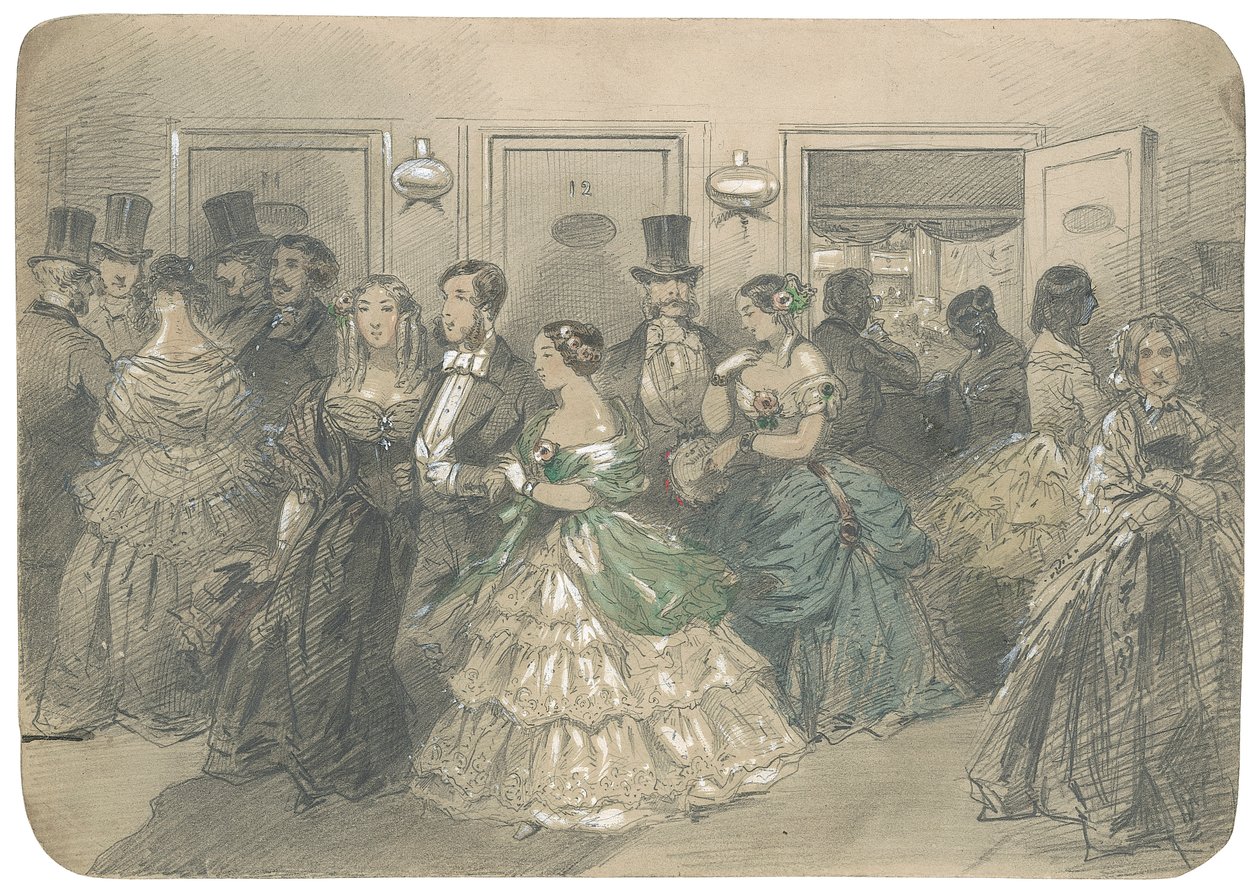 Švédská opera, kolem roku 1850 (tužka s wc zvýšená bílou) od Egron Sellif Lundgren