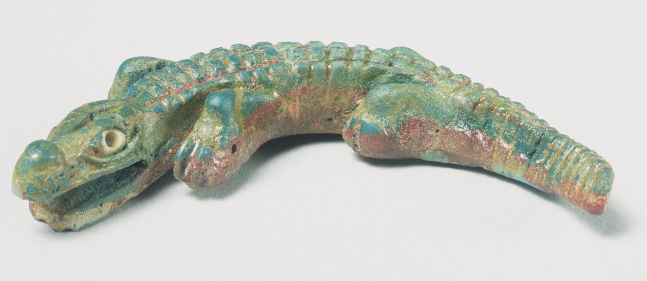 Krokodýl, pozdní Ptolemaiovské období až římské období, 1. století před naším letopočtem – 1. století našeho letopočtu (barevné sklo) od Egyptian