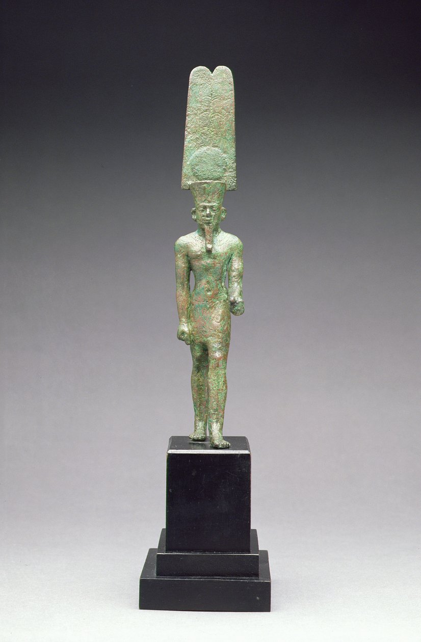 Postava boha Amon-Re, pravděpodobně pozdní období (716-332 př.nl) (bronz) od Egyptian