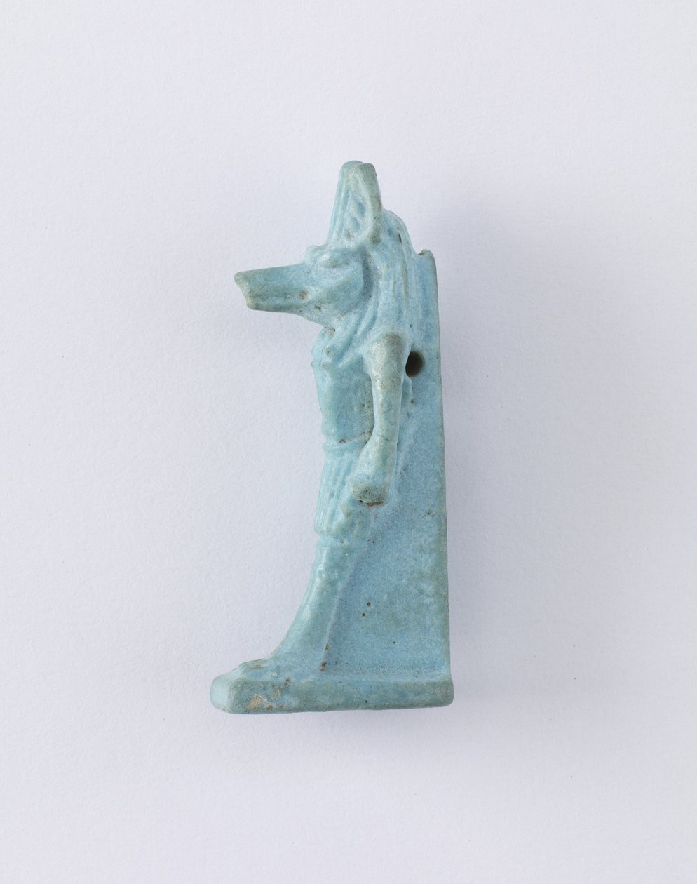 Stálá postava Anubise, možná Ptolemaiovské období, 305-30 př.nl (fajáns) od Egyptian