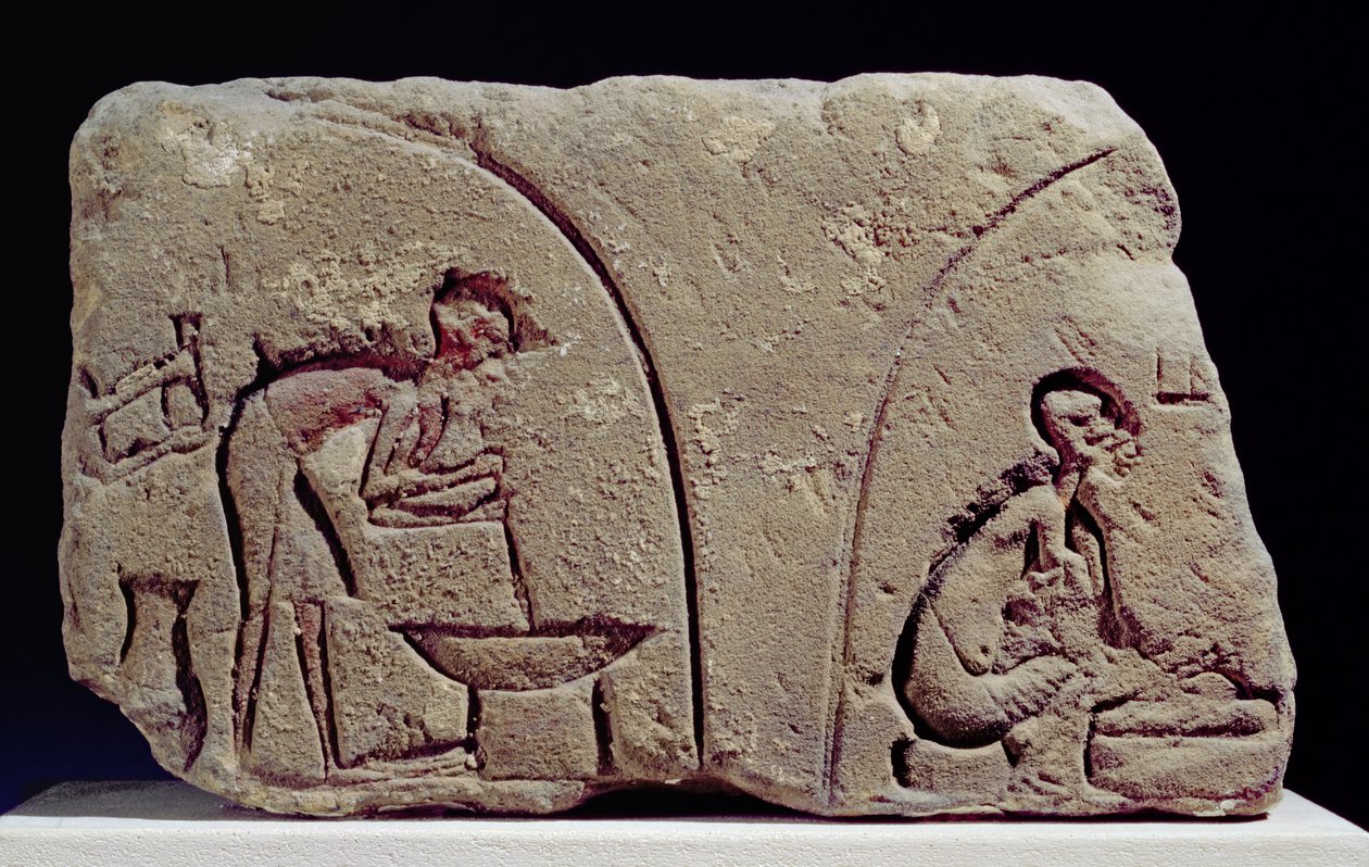 Reliéf přípravy pokrmů, Amarna, 14. století před naším letopočtem (vápenec) od Egyptian 18th Dynasty