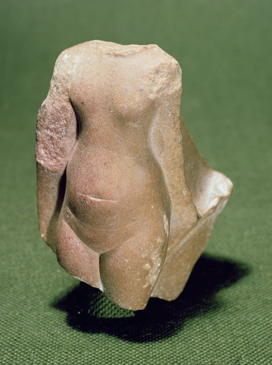 Torzo egyptské princezny, pravděpodobně nalezené v Tell el-Amarna, Nová říše (křemenec) od Egyptian 18th Dynasty