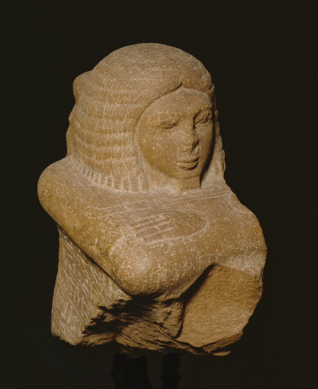Bloková socha úředníka, Nová říše, 1279-1213 př.nl (křemenec) od Egyptian 19th Dynasty