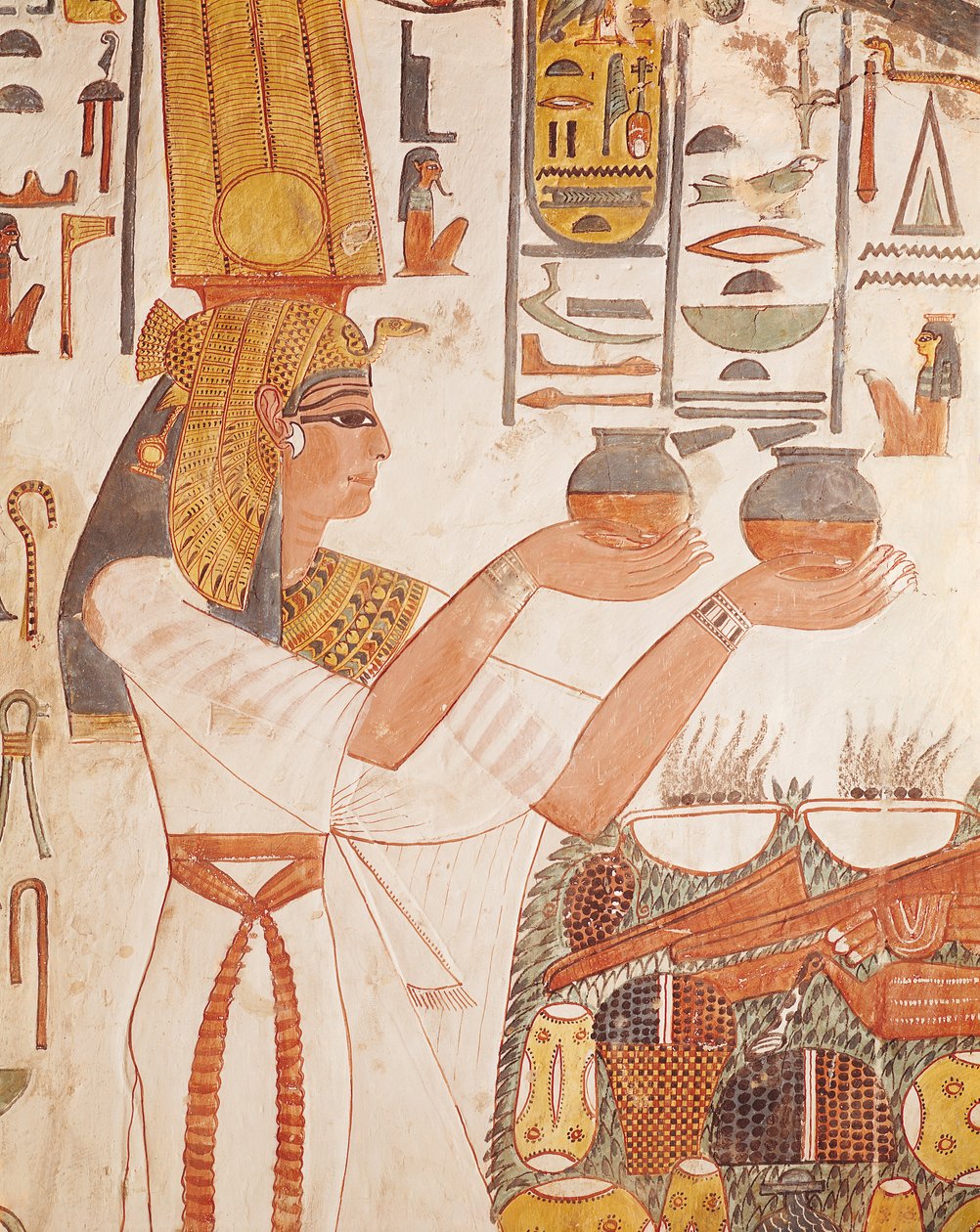 Nefertari činí oběť, z hrobky Nefertari (nástěnná malba) od Egyptian 19th Dynasty