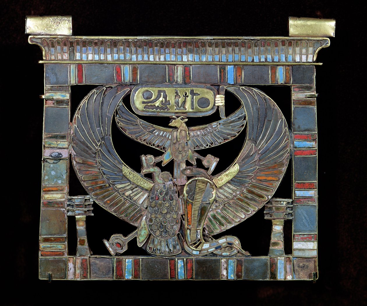 Pektorál Ramesse II (1279-1213 př.nl) Nová říše (zlato a polodrahokamy) (viz také 95068) od Egyptian 19th Dynasty