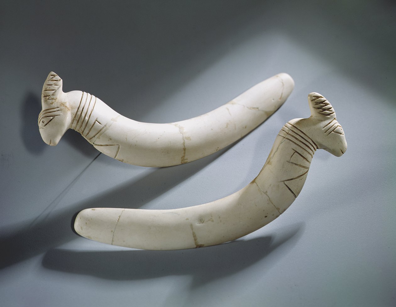 Pár kastanět, období Thinite (hroší slonovina) od Egyptian 1st Dynasty