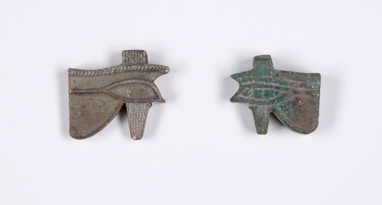 Amulet Udjat Eye, 750 př. n. l. fajáns a zelená glazura od Egyptian 22nd Dynasty