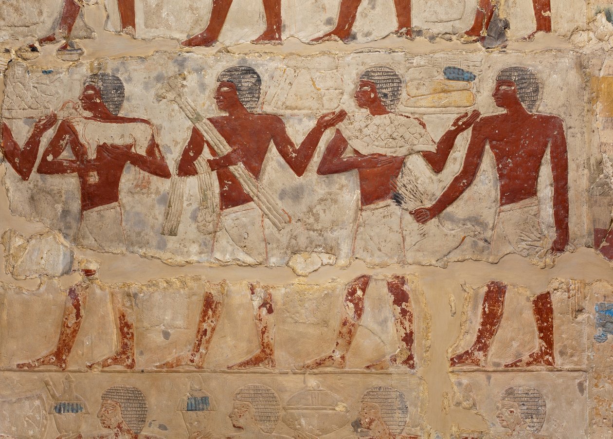 Mastaba Tomb of Perneb (asi 2381–2323 př. n. l.) (vápenec a barva) od Egyptian 5th Dynasty