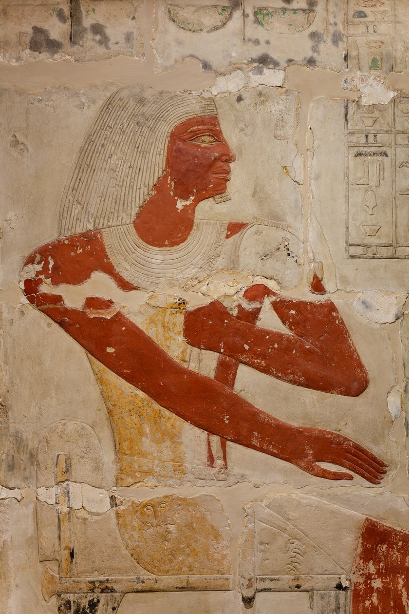 Mastaba Tomb of Perneb, c.2381–2323 BC (vápenec a barva) od Egyptian 5th Dynasty