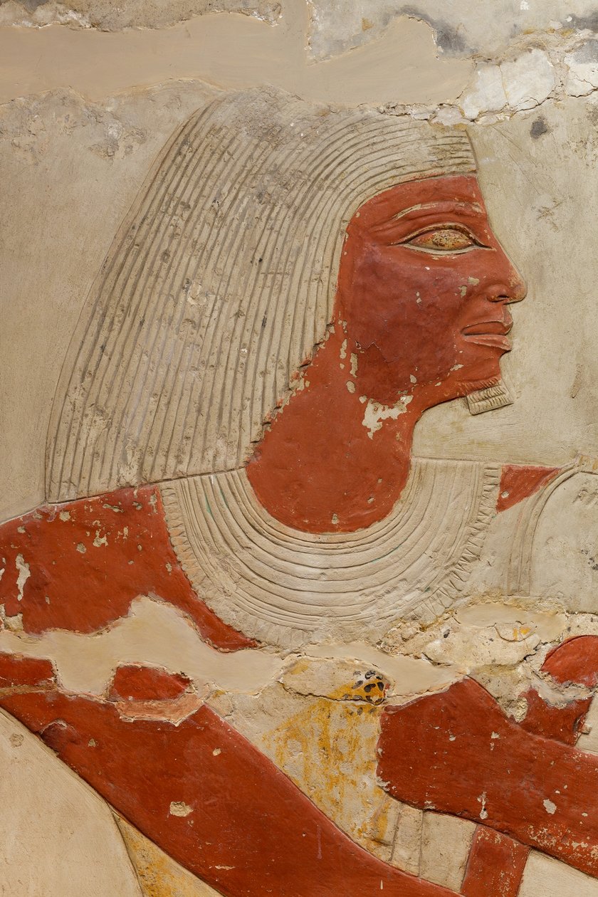 Mastaba Tomb of Perneb, c.2381–2323 BC (vápenec a barva) od Egyptian 5th Dynasty