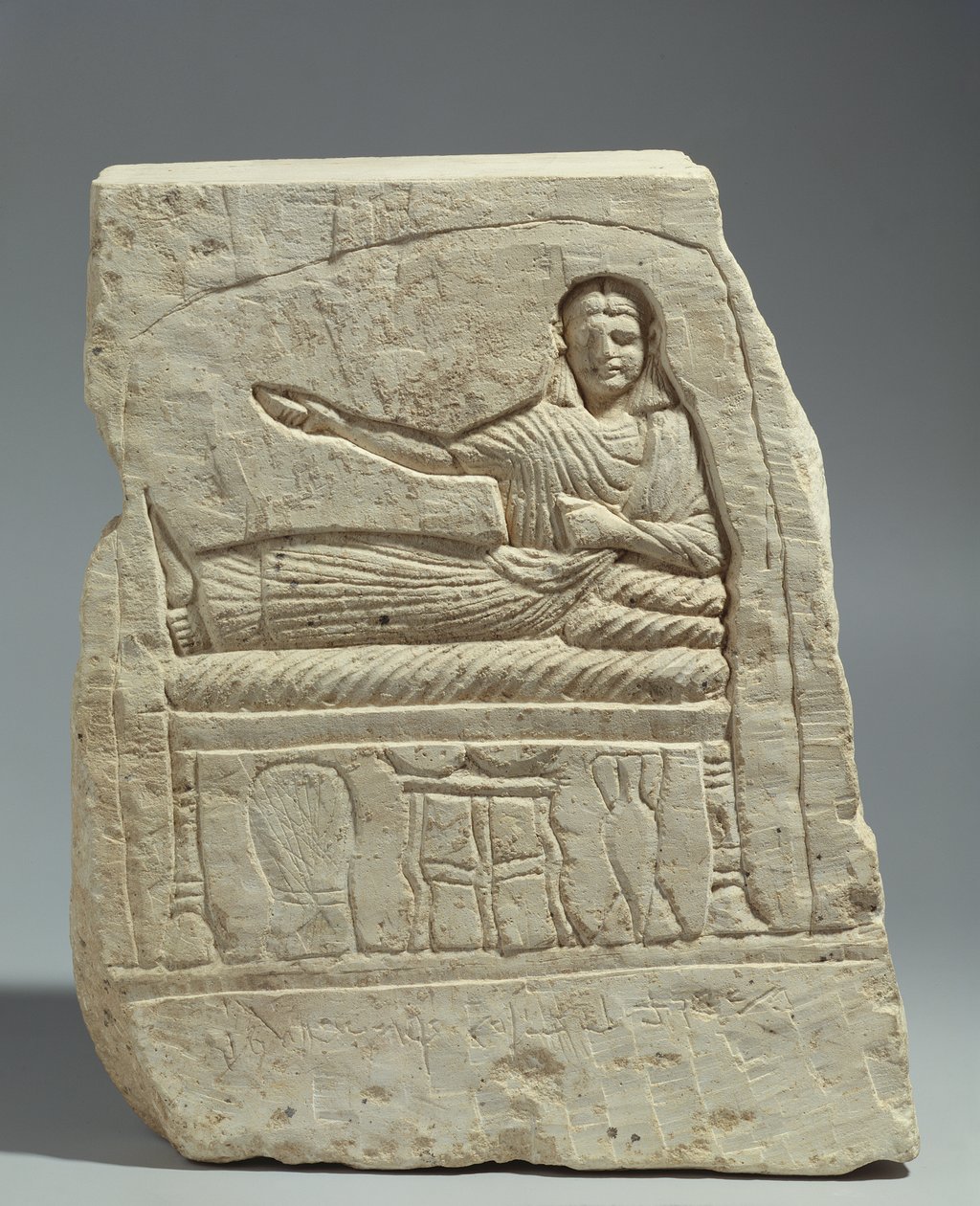 Pohřební stéla ve jménu dámy Artemis, z Kom Abu Billo (vápenec) od Egyptian Ptolemaic Period