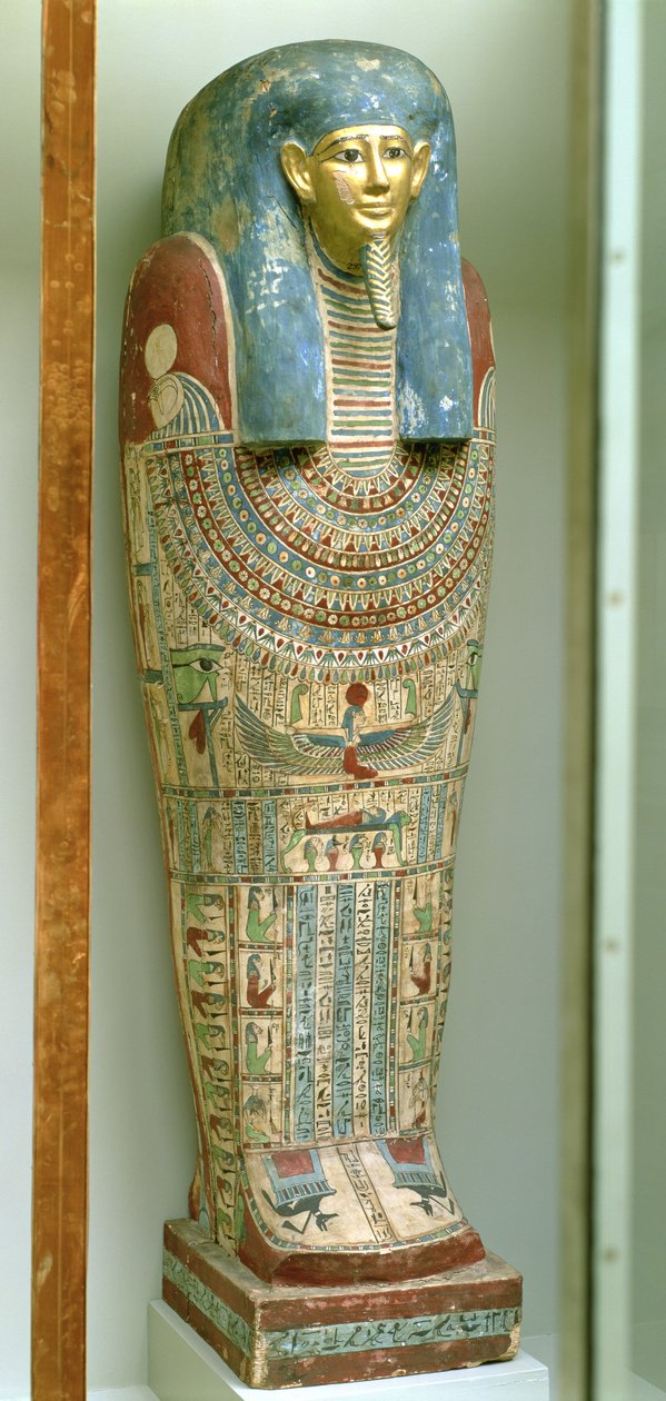 Vnitřní rakev Djeho, syna Psammetichova, z Achmimu, asi 250 př. n. l. (malované dřevo) od Egyptian Ptolemaic Period
