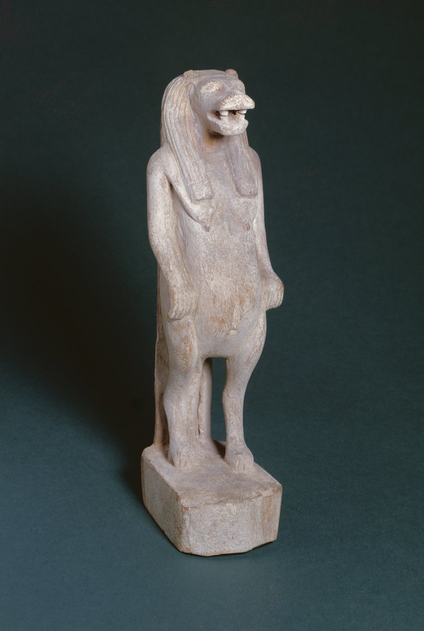 Soška Taweret, bohyně manželství a výchovy dětí, 2.-1. století před naším letopočtem (dřevo) od Egyptian Ptolemaic Period