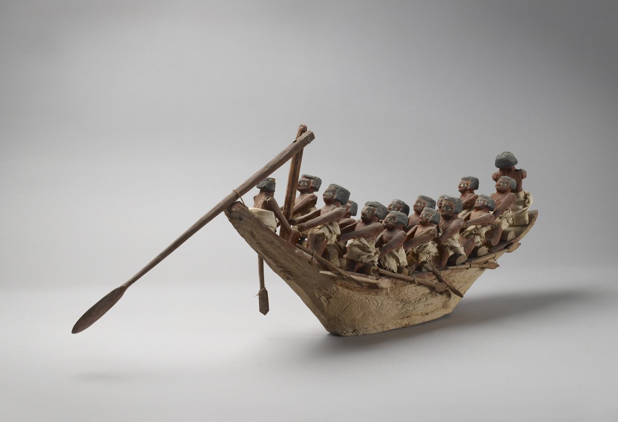 Model pohřební lodi, z Beni Hasan, pravděpodobně Střední říše, kolem 2060-1786 (kombinovaná média) od Egyptian
