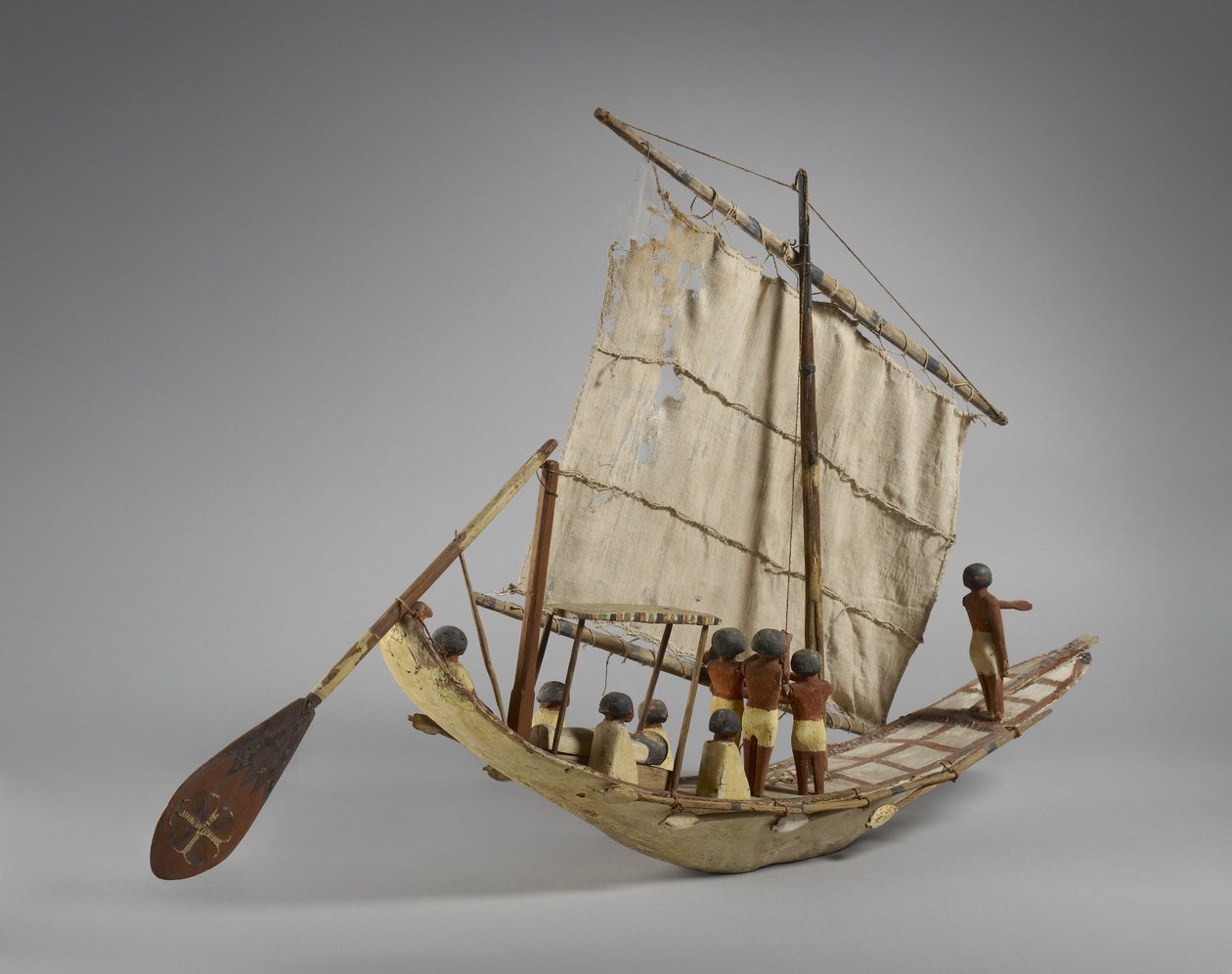 Model pohřebního člunu, z Beni Hasan, pravděpodobně Střední říše, kolem 2060-1786 (kombinovaná média) (viz také 107032) od Egyptian