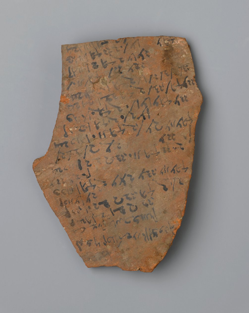 Ostrakon seznam časů osvětlení, možná z Elephantine (terakota) od Egyptian