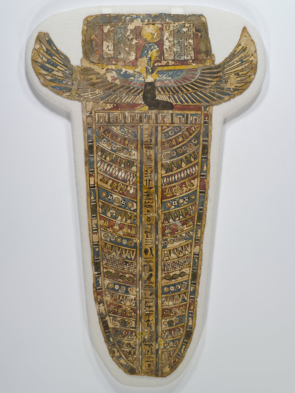 Malovaná mumiová pokrývka (zástěra), 305-30 př. n. l. (len, gesso, barva a zlacení) od Egyptian