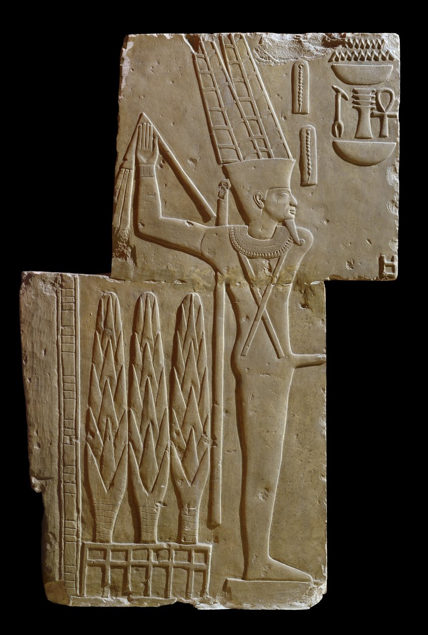 Reliéf boha Mina (vápenec) od Egyptian