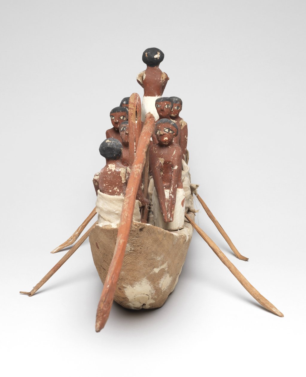 Model plachetnice z hrobky v Khety (Beni Hasan) Střední říše, cca 2010 př. n. l. - 1950 př. n. l. (malované dřevo a plátno) od Egyptian 12th Dynasty