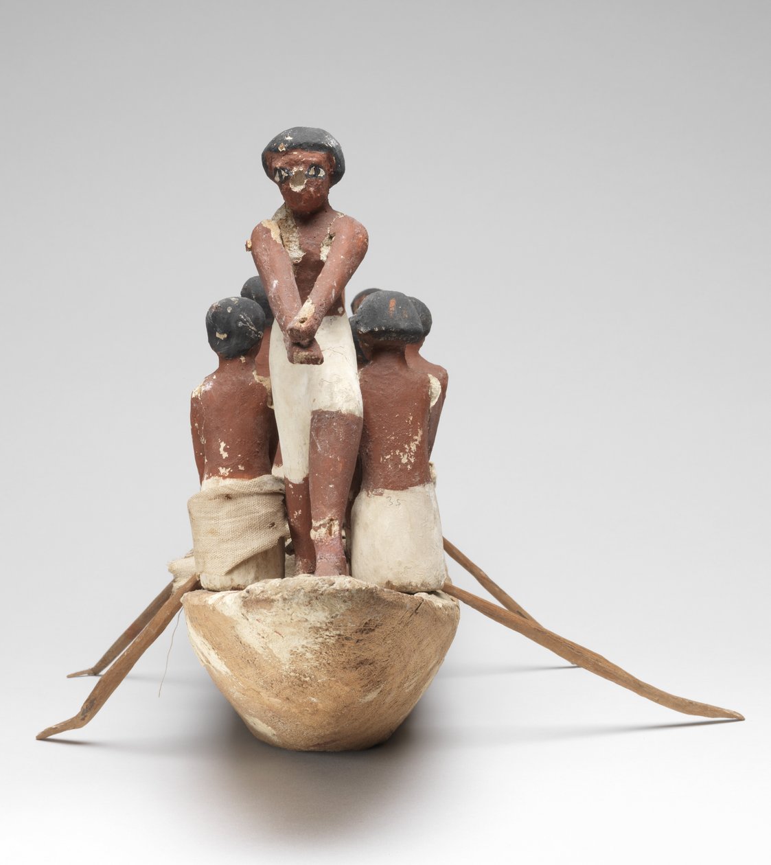 Model plachetnice z hrobky v Khety (Beni Hasan) Střední říše, cca 2010 př. n. l. - 1950 př. n. l. (malované dřevo a plátno) od Egyptian 12th Dynasty