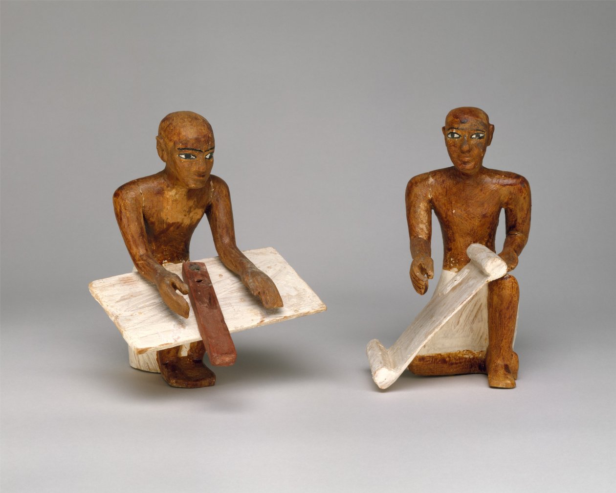 Písaři v modelové sýpce z hrobky Meketre, kolem 1981–1975 před naším letopočtem. (dřevo, sádra, barva, len) od Egyptian 12th Dynasty