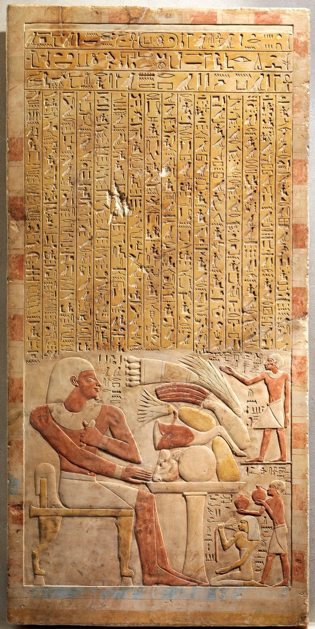 Stéla správce Mentuwoser, kolem roku 1944 př. n. l. (malovaný vápenec) od Egyptian 12th Dynasty