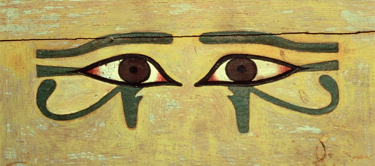 Udjat Oči na rakvi, Říše středu (dřevo a barva) od Egyptian 12th Dynasty