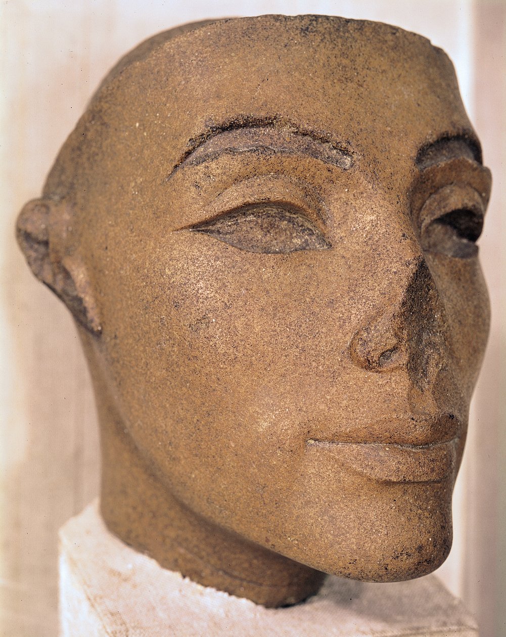 Královská hlava, možná Nefertiti, z Memphisu, Nová říše (křemenec) (viz také 226534) od Egyptian 18th Dynasty