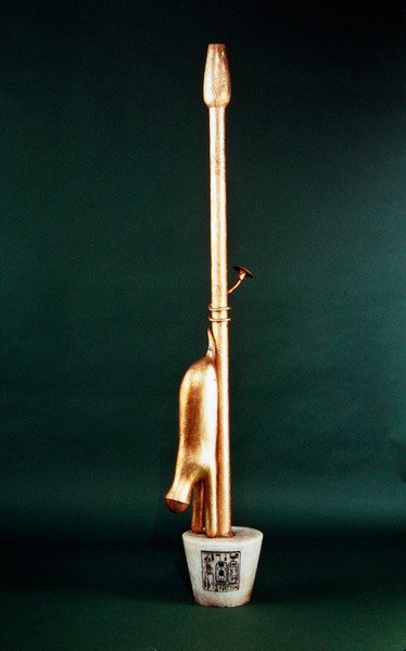 Znak Anubis, z hrobky Tutanchamona, Nová říše (zlacené a gessoed dřevo s alabastrovým základem) od Egyptian 18th Dynasty